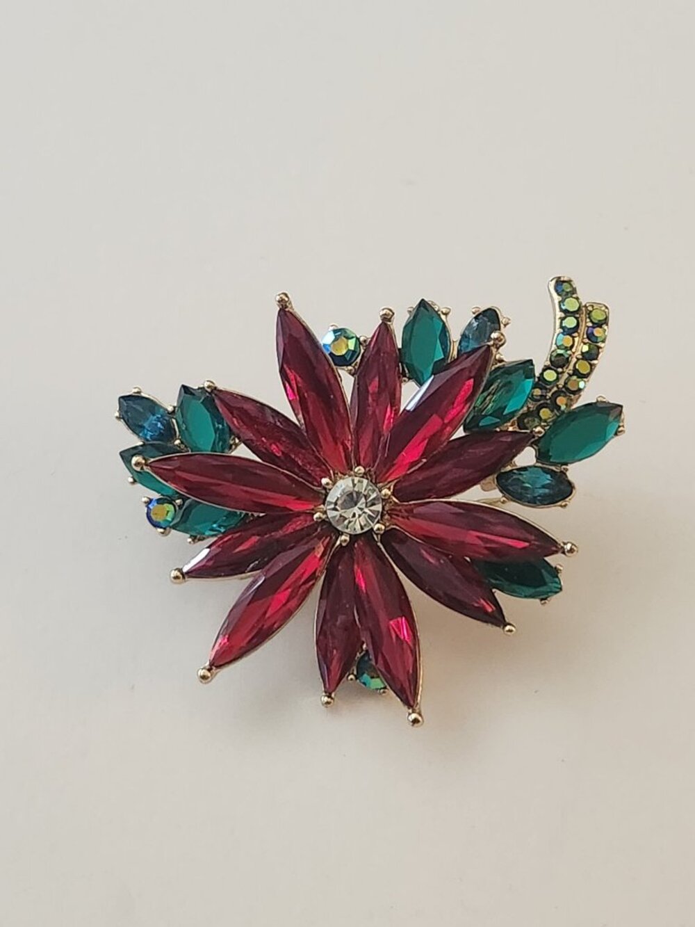 Napier Gold Tone Poinsettia Pin
